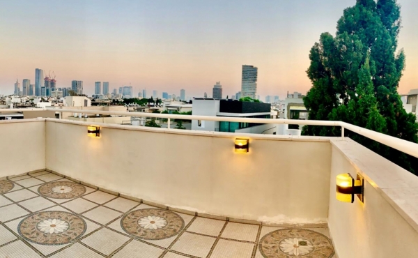 Dizengoff Roof Duplex Terrace Elevator Apartment for rent in Tel Aviv