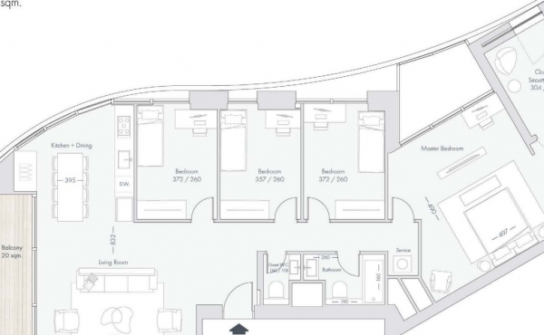 Sarona area 2 room 52sqm Terrace Park view Lift Apartment for sale in Tel Aviv