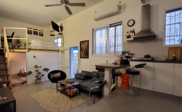 Loft with Gallery 50sqm High ceillings Garden Apartment for sale in Tel Aviv