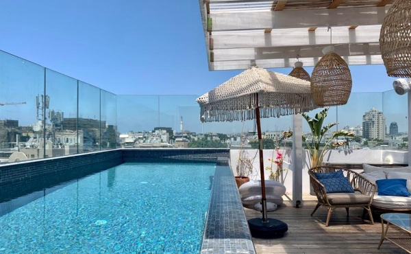 Dizengoff Penthouse 95m2 Balcony 50sqm Roof 60sqm Pool Parking Apartment for sale in Tel Aviv