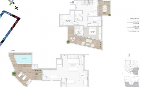 Neve Tsedek area Penthouse Duplex 4 room 160sqm Balconies 100sqm Parking Apartment for rent in Tel Aviv