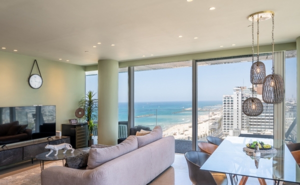 Hayarkon area 3 rooms 96m2 Balcony 20m2 Sea view Parking Apartment for sale in Tel Aviv