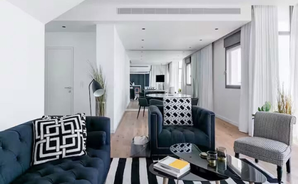 Penthouse Duplex Nahalat Ytshak 3 bedrooms Furnished and equipped Apartment for Long term rental